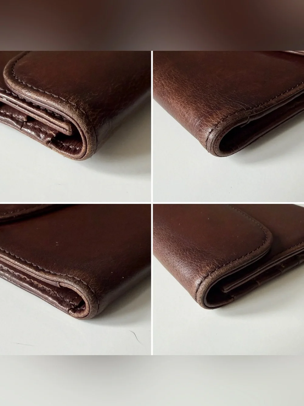 Vintage Coach 4859 Combination Wallet Checkbook – Mahogany Water Buffalo Leather
